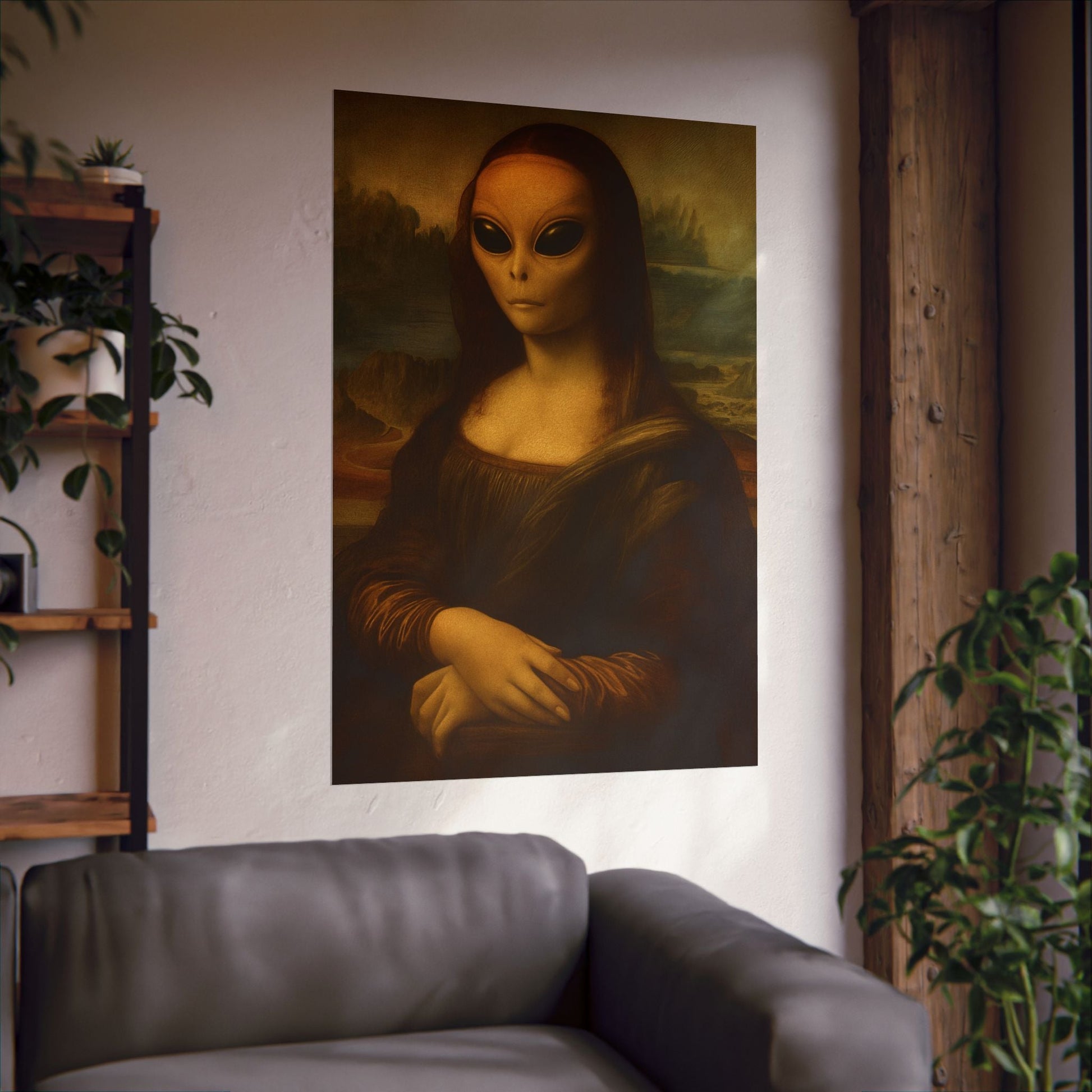 Poster - Alien Mona Lisa Poster | Wall Art | Alien & UFO, Art & Artists from Crypto Zoo Tees