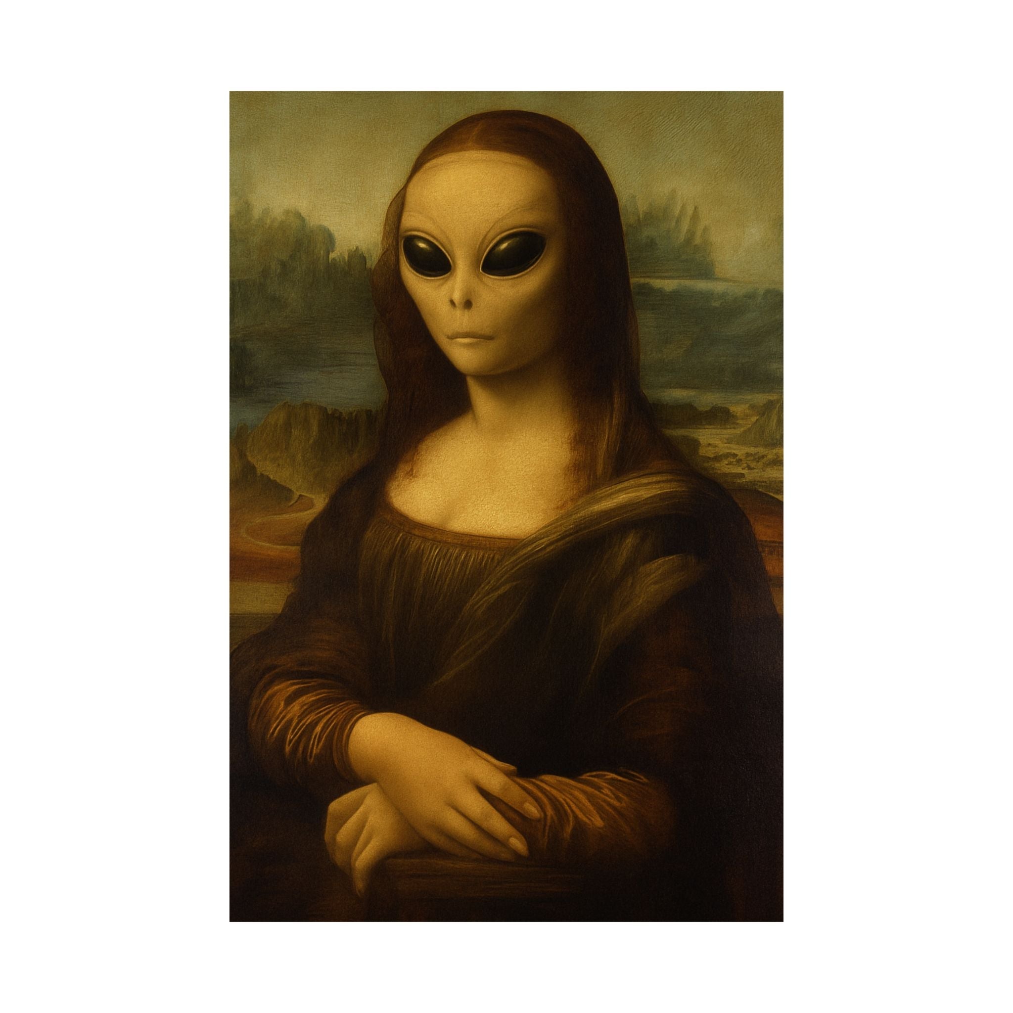 Alien Mona Lisa Poster | Wall Art | Alien & UFO, Art & Artists