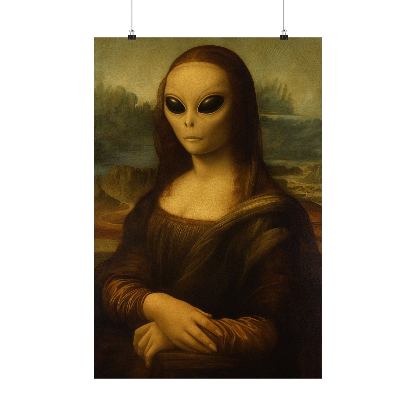 Poster - Alien Mona Lisa Poster | Wall Art | Alien & UFO, Art & Artists from Crypto Zoo Tees