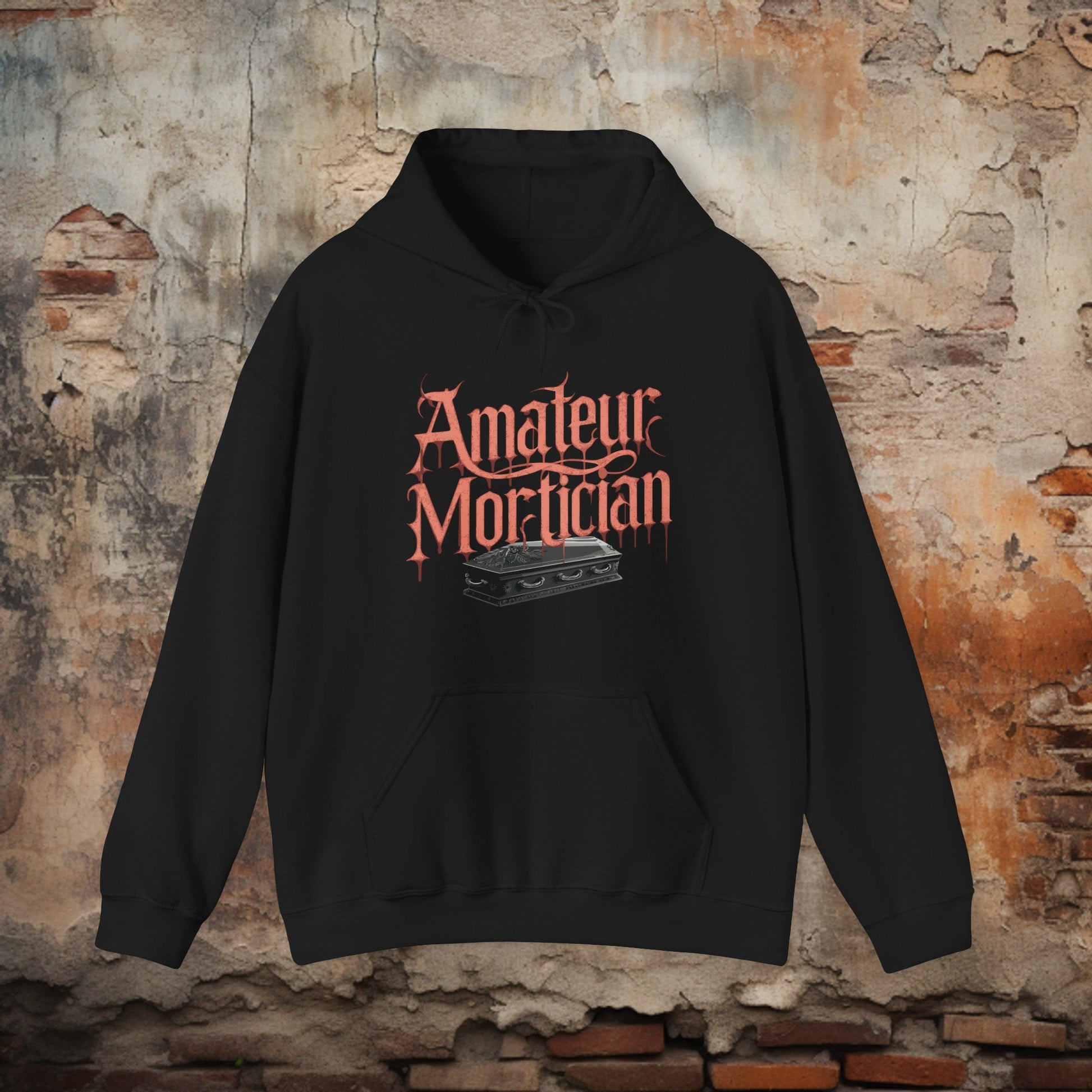 Hoodie - Amateur Mortician Dark Humor Gothic Hoodie | Hoodie | Hooded Sweatshirt from Crypto Zoo Tees