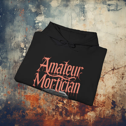 Hoodie - Amateur Mortician Dark Humor Gothic Hoodie | Hoodie | Hooded Sweatshirt from Crypto Zoo Tees