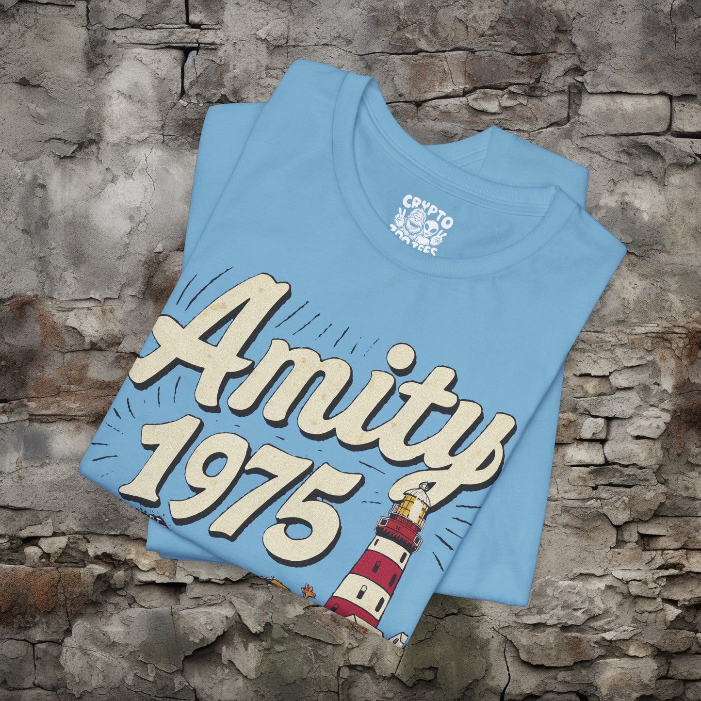 T-Shirt - Amity 1975 Jaws Movie Shark Week Fan Shirt | Bella + Canvas Unisex T-shirt from Crypto Zoo Tees