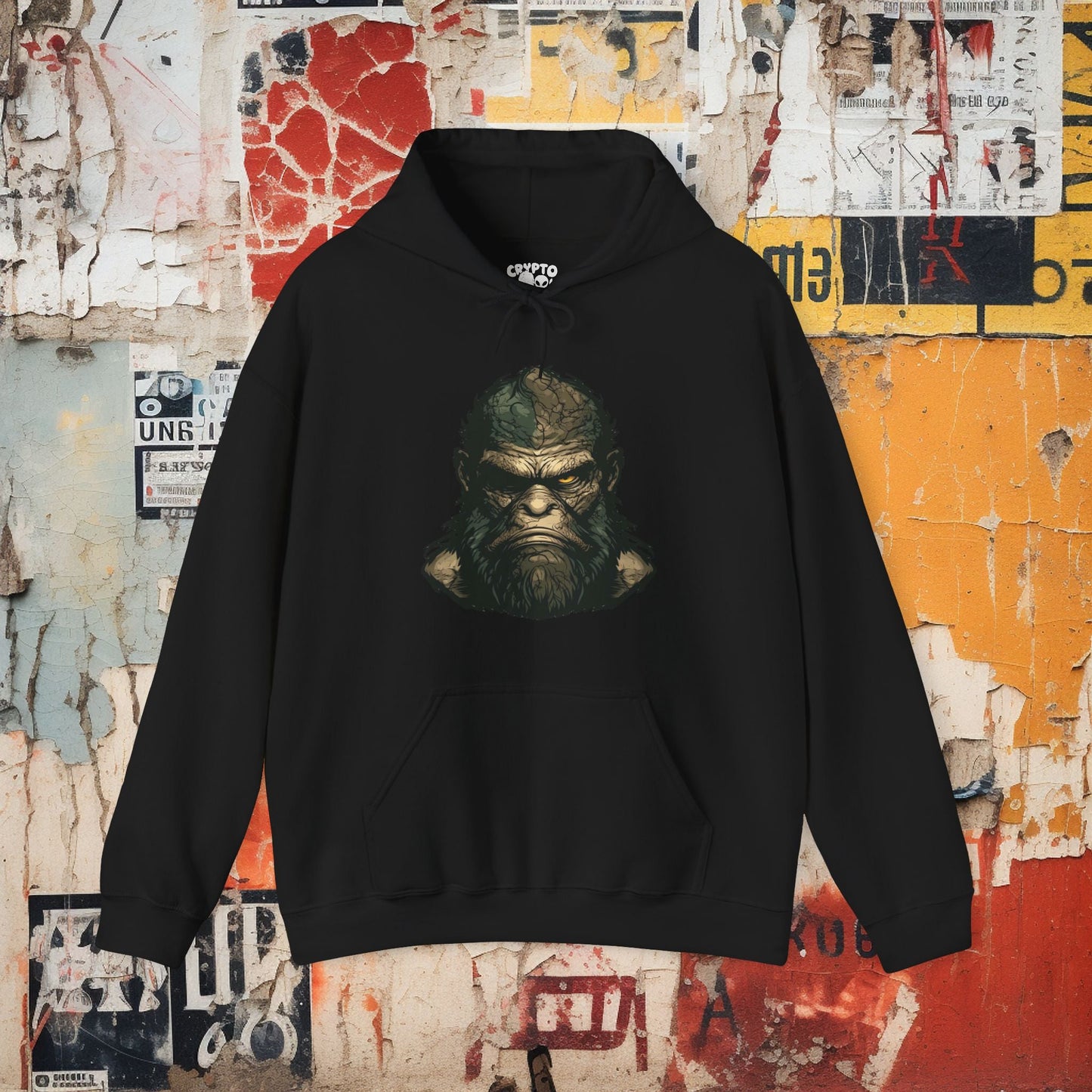 Hoodie - Angry Bigfoot Pullover Hoodie - Funny Cryptid Graphic Hoodie from Crypto Zoo Tees