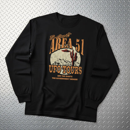 Long - sleeve - Area 51 UFO Tours Long Sleeve | Alien & UFO | Unisex Long Sleeve Tee - Guldan 2400 from Crypto Zoo Tees