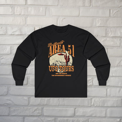 Long - sleeve - Area 51 UFO Tours Long Sleeve | Alien & UFO | Unisex Long Sleeve Tee - Guldan 2400 from Crypto Zoo Tees