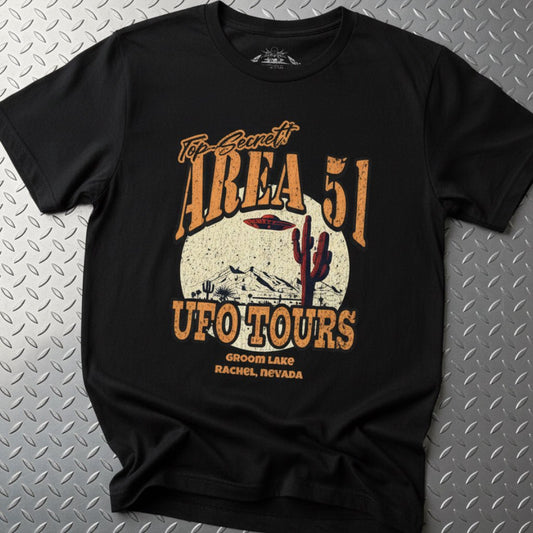 T-Shirt - Area 51 UFO Tours Shirt | Alien & UFO | Unisex Heavy Cotton - Gildan 5000 from Crypto Zoo Tees