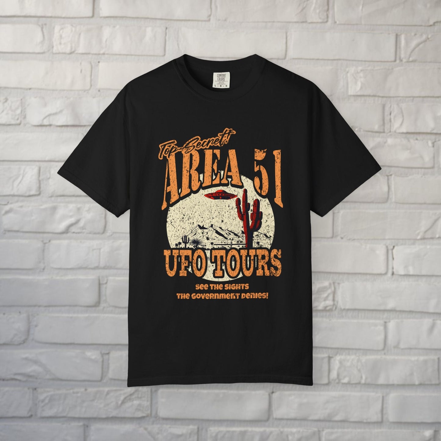 T-Shirt - Area 51 UFO Tours Shirt | Alien & UFO | Unisex Heavy Vintage - Unisex Comfort Colors 1717 from Crypto Zoo Tees