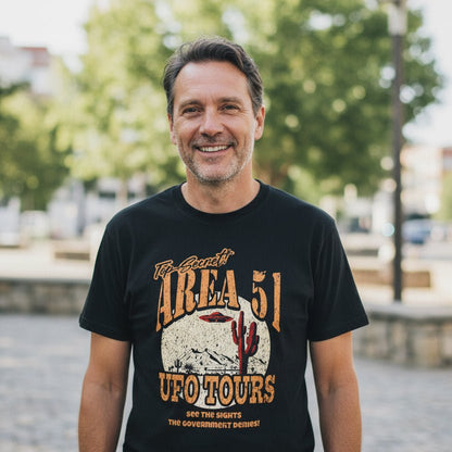 T-Shirt - Area 51 UFO Tours Shirt | Alien & UFO | Unisex Heavy Vintage - Unisex Comfort Colors 1717 from Crypto Zoo Tees