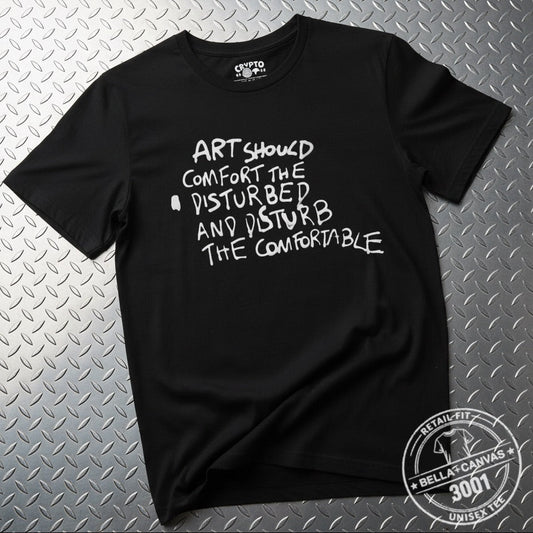 T-Shirt - Art Should Comfort Tee | Light Fitted - Unisex Bella+Canvas 3001 | Art & Artists, Funny | Punk from Crypto Zoo Tees