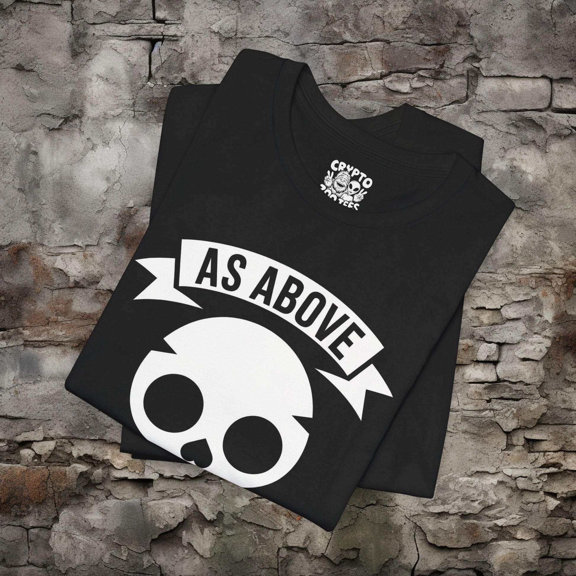 T-Shirt - As Above So Below Skull Shirt Occult Symbol T-Shirt Gothic Graphic Tee Dark Aesthetic Gift for Skull Lovers Spirituality Apparel from Crypto Zoo Tees