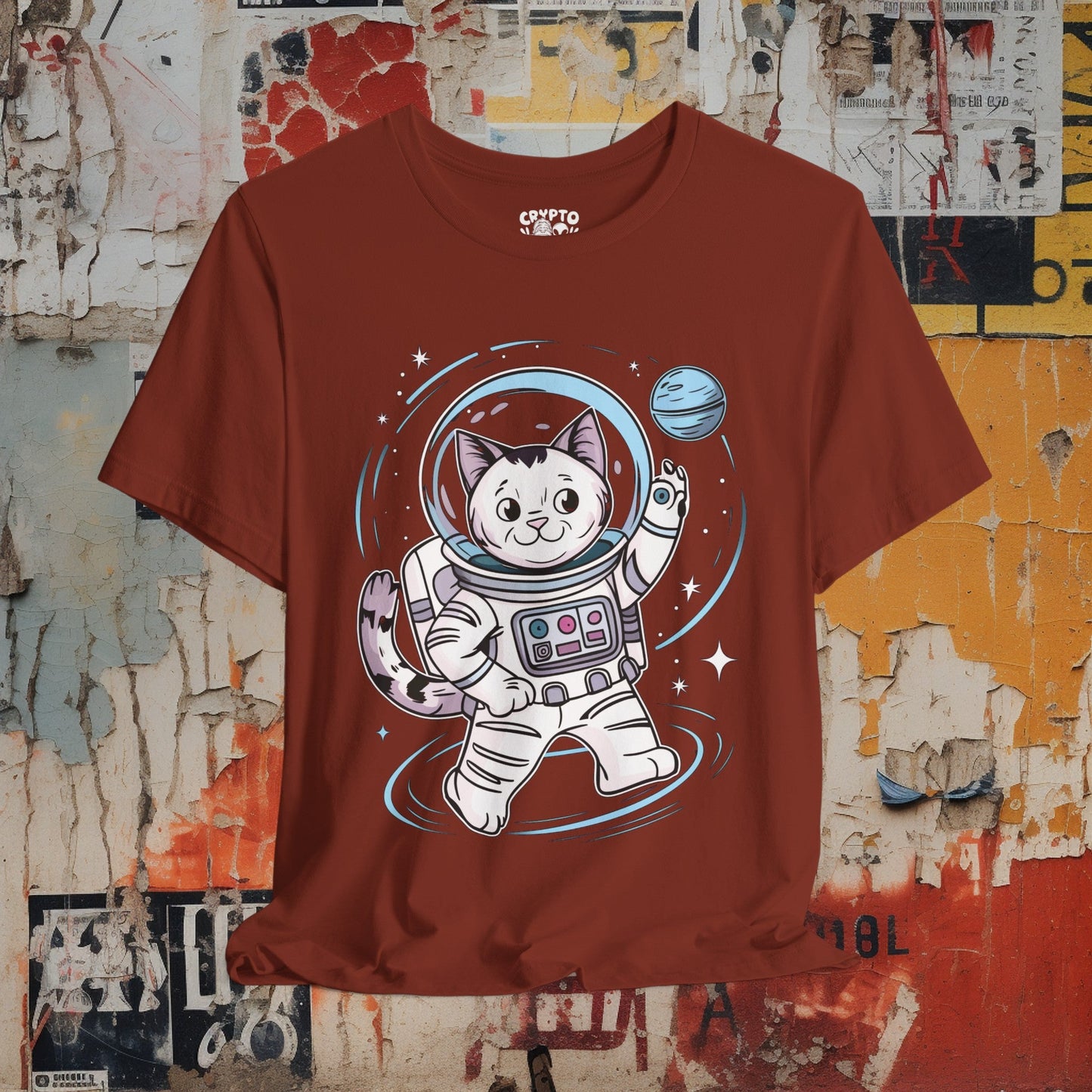 T-Shirt - Astronaut Cat in Space | Bella + Canvas Unisex T-shirt from Crypto Zoo Tees