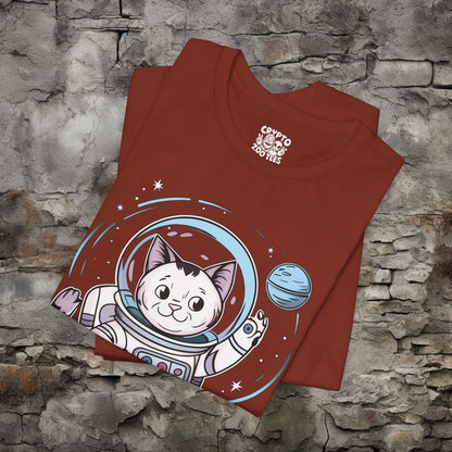 T-Shirt - Astronaut Cat in Space | Bella + Canvas Unisex T-shirt from Crypto Zoo Tees