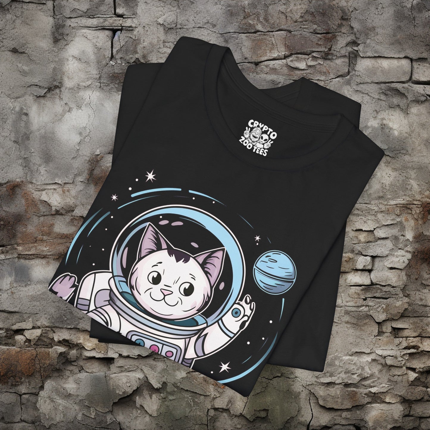 T-Shirt - Astronaut Cat in Space | Bella + Canvas Unisex T-shirt from Crypto Zoo Tees