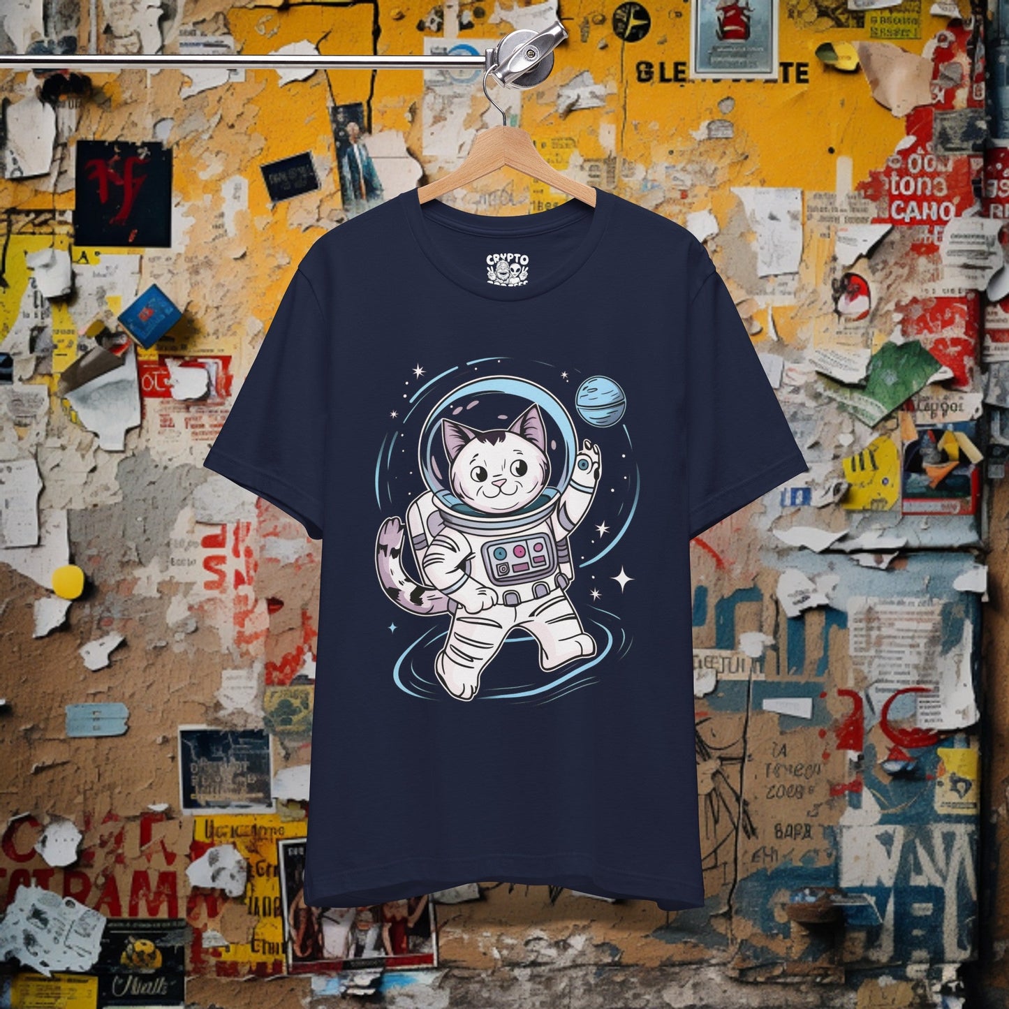 T-Shirt - Astronaut Cat in Space | Bella + Canvas Unisex T-shirt from Crypto Zoo Tees