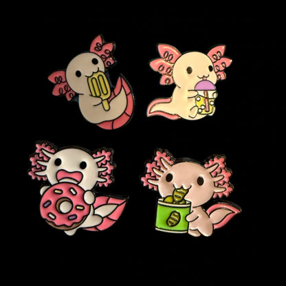  - Axolotl Enamel Pin Set | Pinback Button | Animals from Crypto Zoo Tees