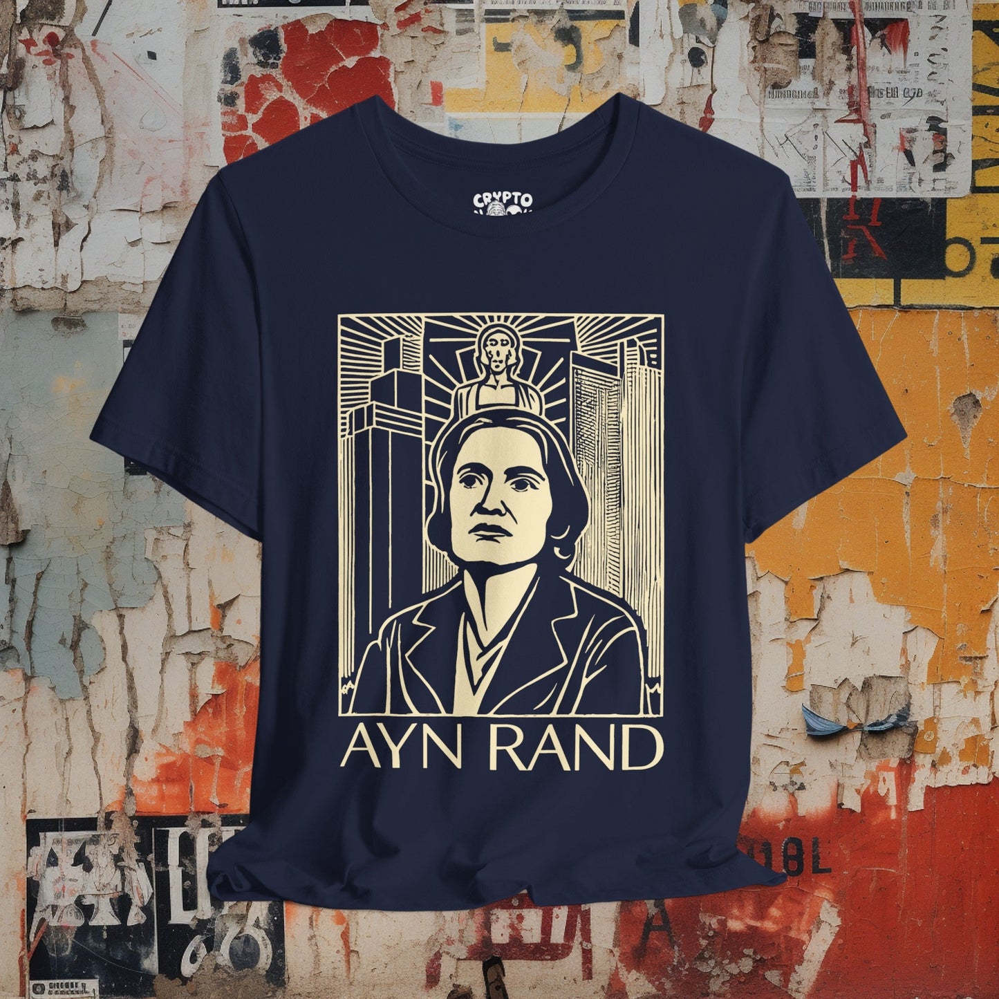 T-Shirt - Ayn Rand Atlas Shrugged Fountainhead Author Tee | Bella + Canvas Unisex T-shirt from Crypto Zoo Tees