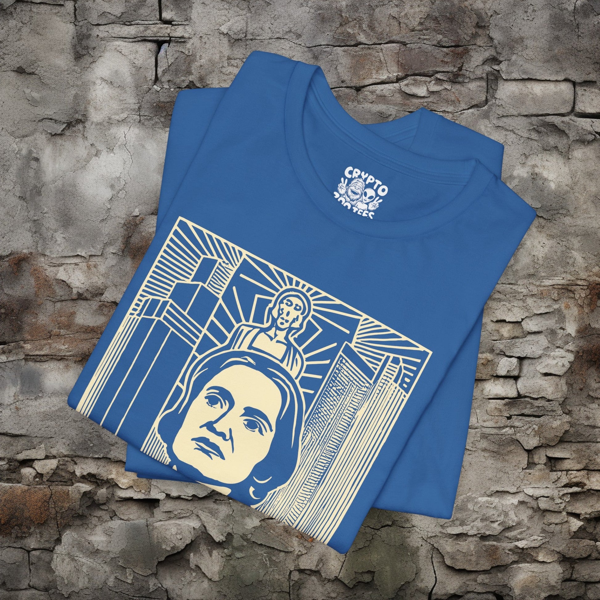 T-Shirt - Ayn Rand Atlas Shrugged Fountainhead Author Tee | Bella + Canvas Unisex T-shirt from Crypto Zoo Tees