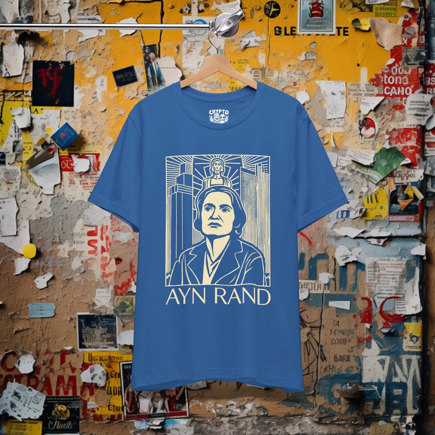 T-Shirt - Ayn Rand Atlas Shrugged Fountainhead Author Tee | Bella + Canvas Unisex T-shirt from Crypto Zoo Tees