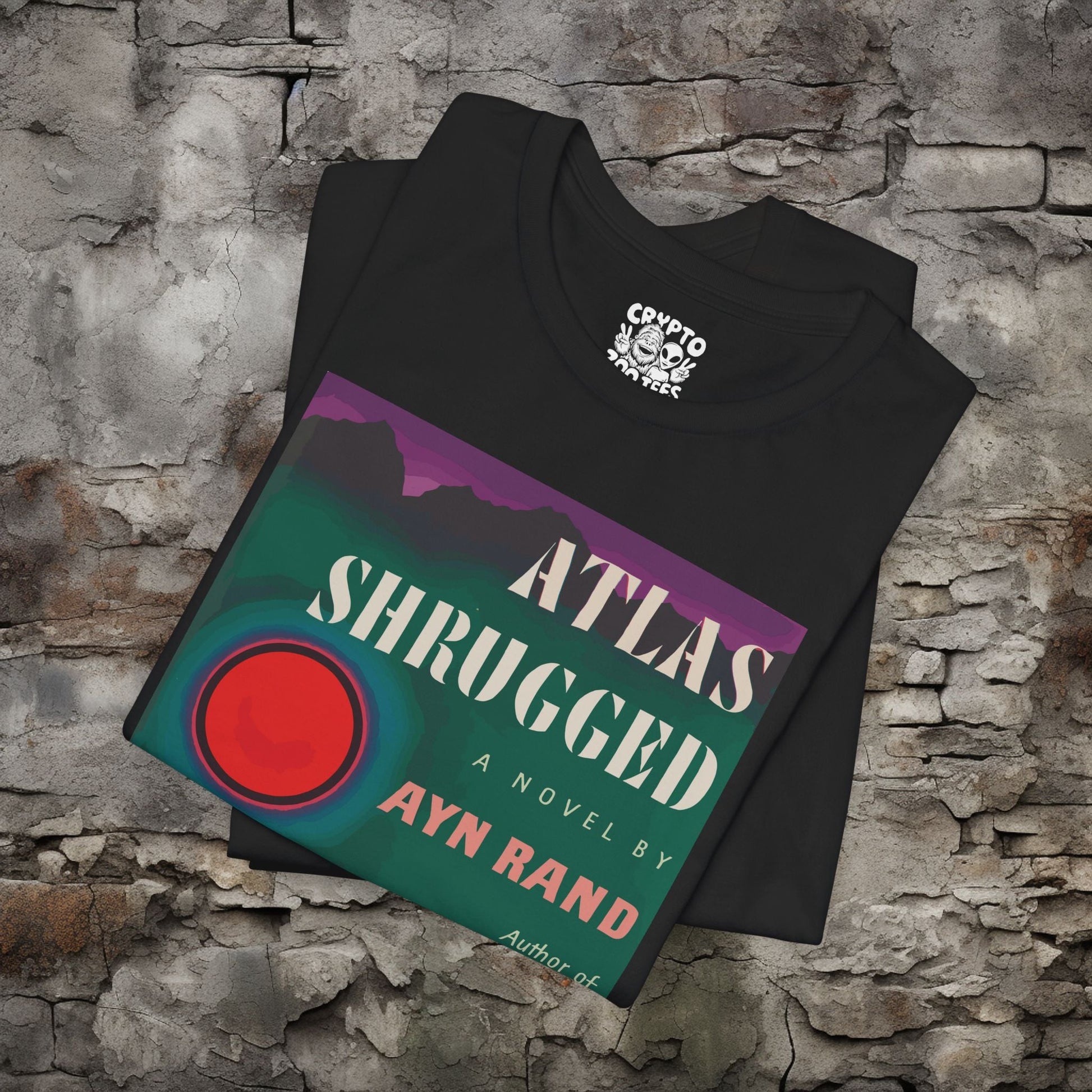 T-Shirt - Ayn Rand Atlas Shrugged Tee - Literary T-Shirt, Classic Book Cover Graphic Tee, Unisex Philosophy Shirt, Gift for Readers and Thinkers from Crypto Zoo Tees