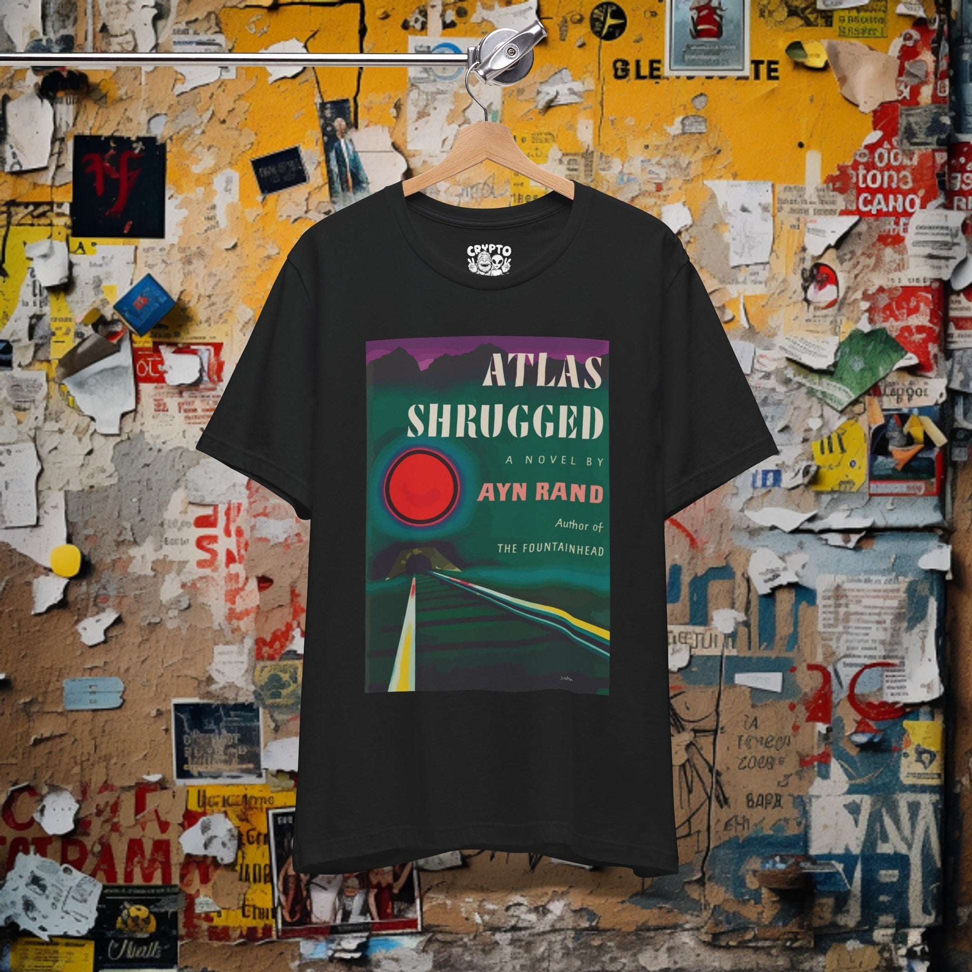 T-Shirt - Ayn Rand Atlas Shrugged Tee - Literary T-Shirt, Classic Book Cover Graphic Tee, Unisex Philosophy Shirt, Gift for Readers and Thinkers from Crypto Zoo Tees