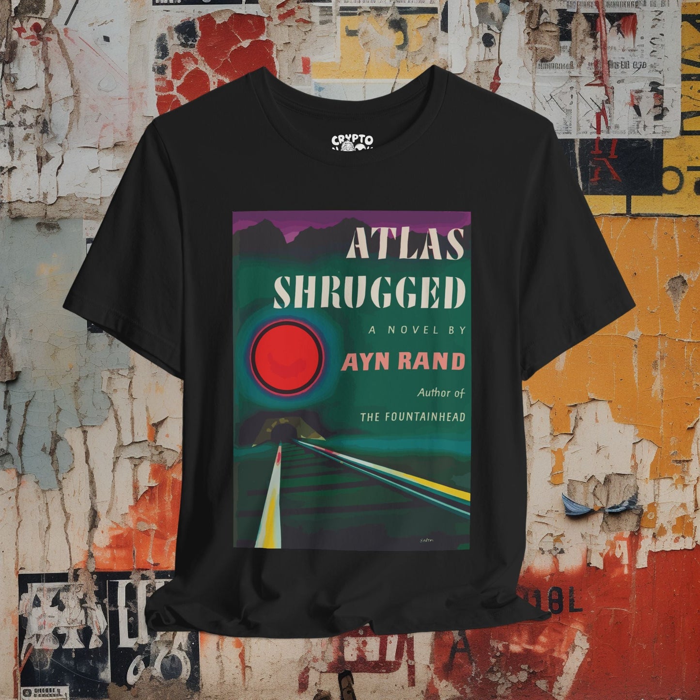 T-Shirt - Ayn Rand Atlas Shrugged Tee - Literary T-Shirt, Classic Book Cover Graphic Tee, Unisex Philosophy Shirt, Gift for Readers and Thinkers from Crypto Zoo Tees