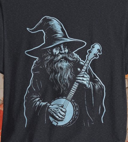 T-Shirt - Banjo Playing Wizard Tee | Bella + Canvas Unisex T-shirt from Crypto Zoo Tees