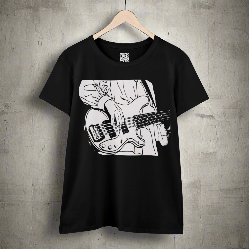 T-Shirt - Bass Guitar Player Women's Tee - Stylish Music Lover T-Shirt Ladies Tee from Crypto Zoo Tees