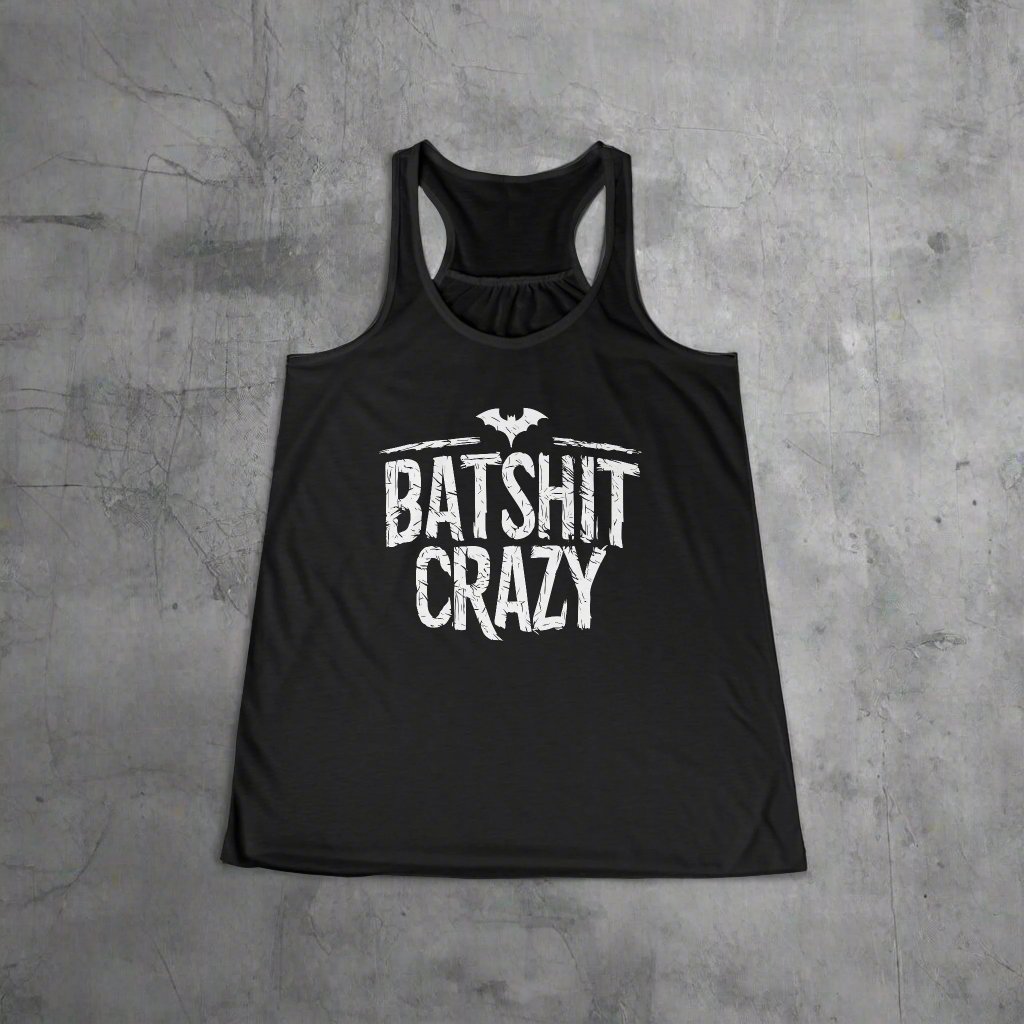 Tank Top - Batshit Crazy Goth Humor | Ladies Racerback Tank Top from Crypto Zoo Tees