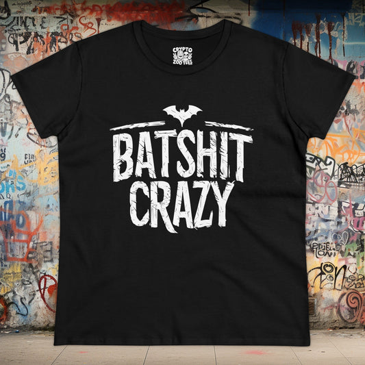 T - Shirt - Batshit Crazy Goth Humor | Women's T - Shirt | Cotton Tee from Crypto Zoo Tees