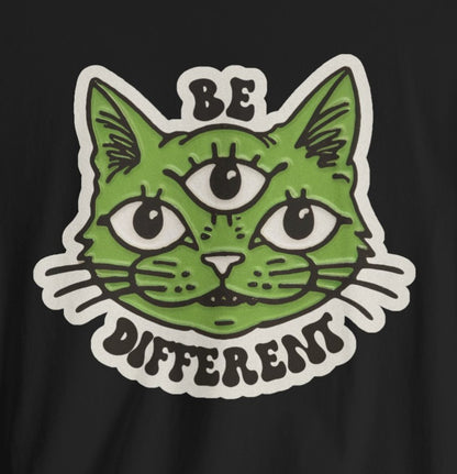 T - Shirt - Be Different Three Eyed Cat | Bella + Canvas Unisex T - shirt from Crypto Zoo Tees