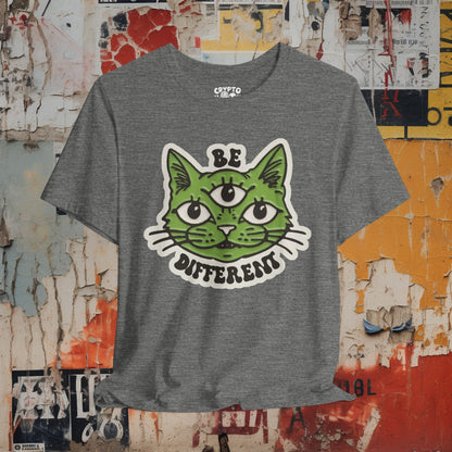 T - Shirt - Be Different Three Eyed Cat | Bella + Canvas Unisex T - shirt from Crypto Zoo Tees