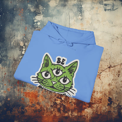 Hoodie - Be Different Three Eyed Cat | Hoodie | Hooded Sweatshirt from Crypto Zoo Tees