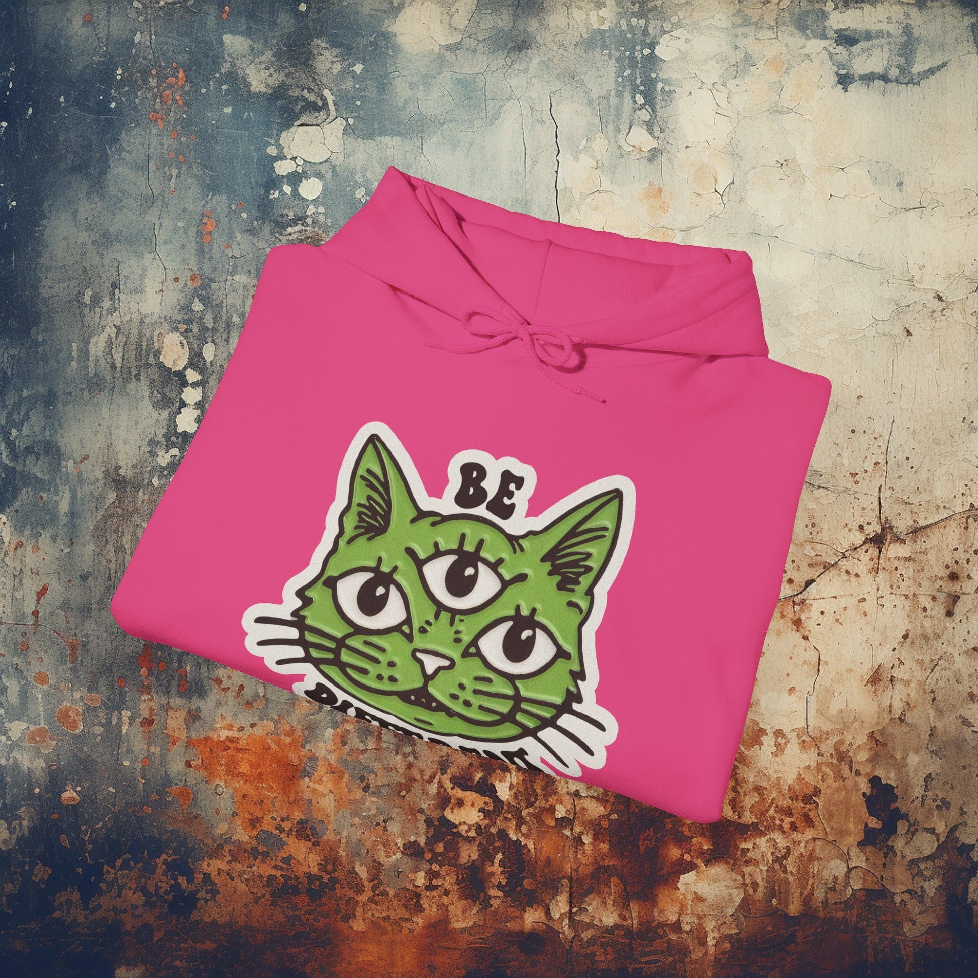 Hoodie - Be Different Three Eyed Cat | Hoodie | Hooded Sweatshirt from Crypto Zoo Tees