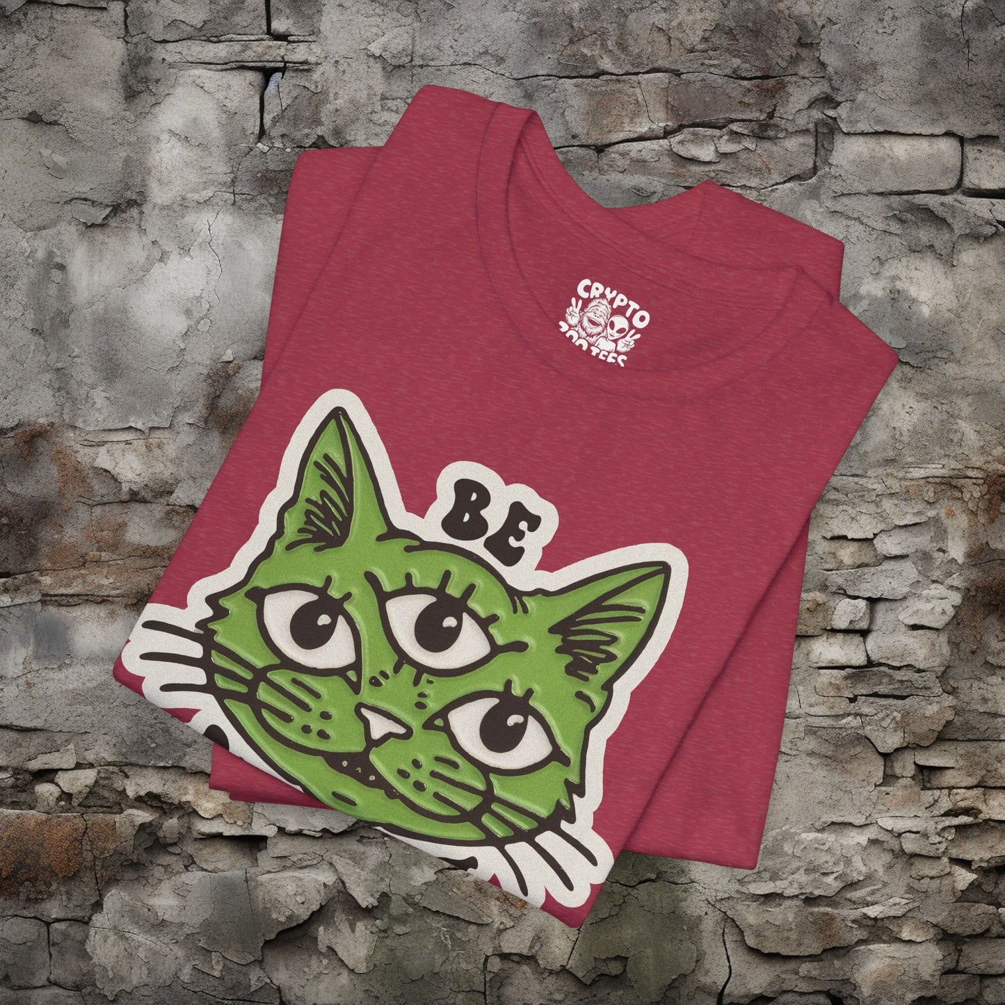 T-Shirt - Be Different Three Eyed Cat OLIVE | Bella + Canvas Unisex T-shirt from Crypto Zoo Tees