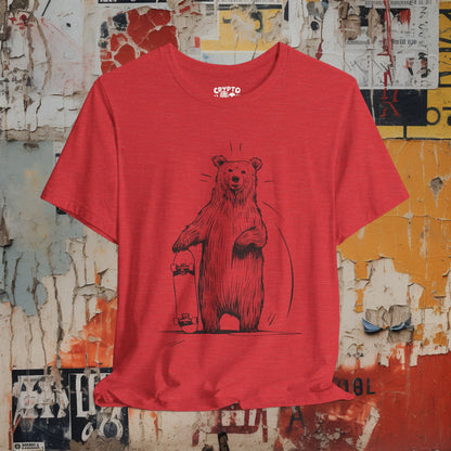 T-Shirt - Bear with Skateboard Tee - Funny Animal Graphic T-Shirt, Retro Skater Style Shirt, Unisex Quirky Gift, Unique Skateboarding Bear Design from Crypto Zoo Tees