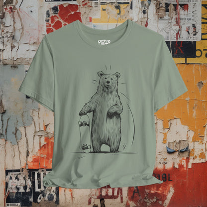 T-Shirt - Bear with Skateboard Tee - Funny Animal Graphic T-Shirt, Retro Skater Style Shirt, Unisex Quirky Gift, Unique Skateboarding Bear Design from Crypto Zoo Tees