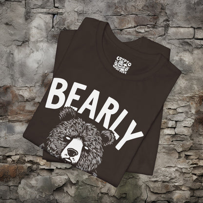 T-Shirt - Bearly Awake T-shirt | Funny Bear with Coffee Shirt | Bella + Canvas Unisex T-shirt from Crypto Zoo Tees