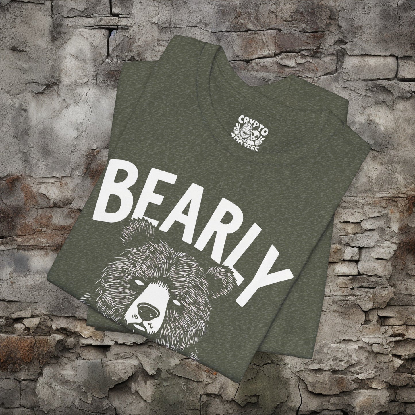 T-Shirt - Bearly Awake T-shirt | Funny Bear with Coffee Shirt | Bella + Canvas Unisex T-shirt from Crypto Zoo Tees