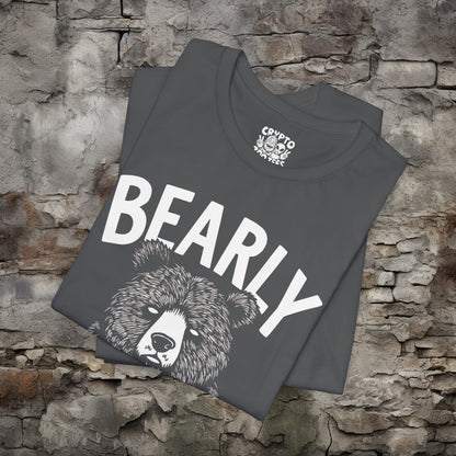 T-Shirt - Bearly Awake T-shirt | Funny Bear with Coffee Shirt | Bella + Canvas Unisex T-shirt from Crypto Zoo Tees