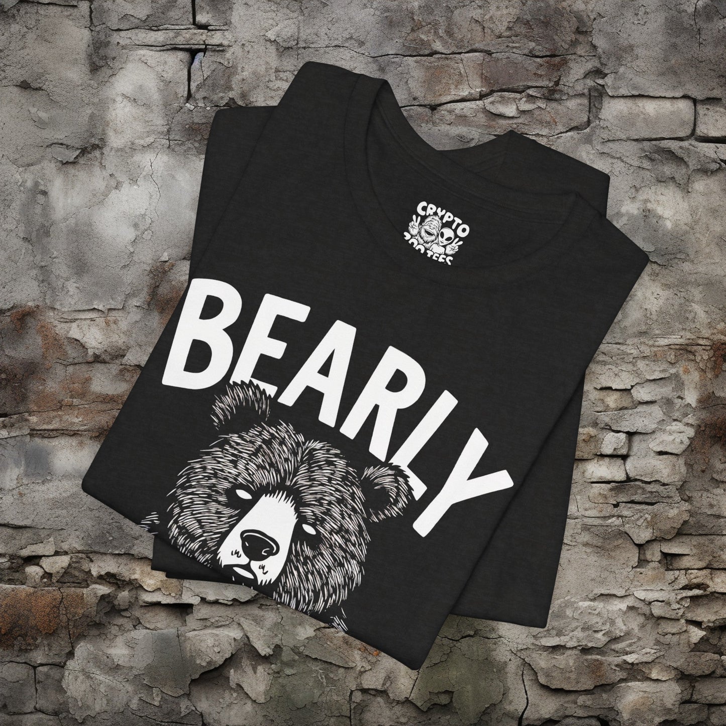 T-Shirt - Bearly Awake T-shirt | Funny Bear with Coffee Shirt | Bella + Canvas Unisex T-shirt from Crypto Zoo Tees