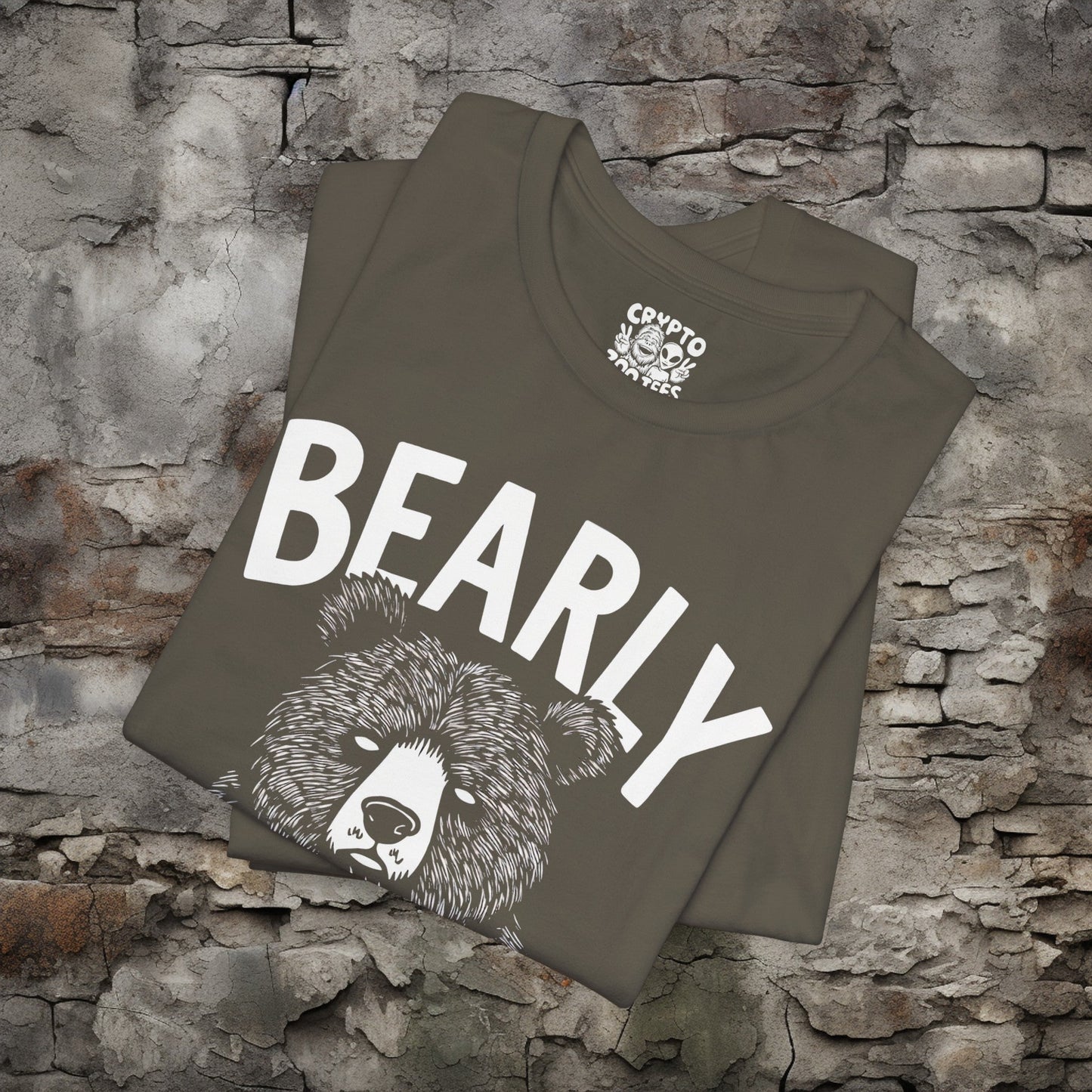 T-Shirt - Bearly Awake T-shirt | Funny Bear with Coffee Shirt | Bella + Canvas Unisex T-shirt from Crypto Zoo Tees