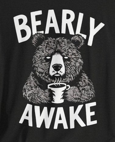 T-Shirt - Bearly Awake T-shirt | Funny Bear with Coffee Shirt | Bella + Canvas Unisex T-shirt from Crypto Zoo Tees