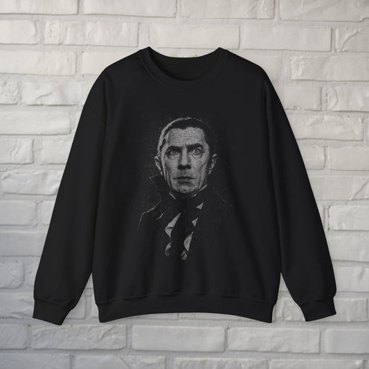 T-Shirt - Bela Lugosi Sweatshirt | Horror, Halloween | Unisex Crewneck Sweatshirt - Gildan 18000 from Crypto Zoo Tees