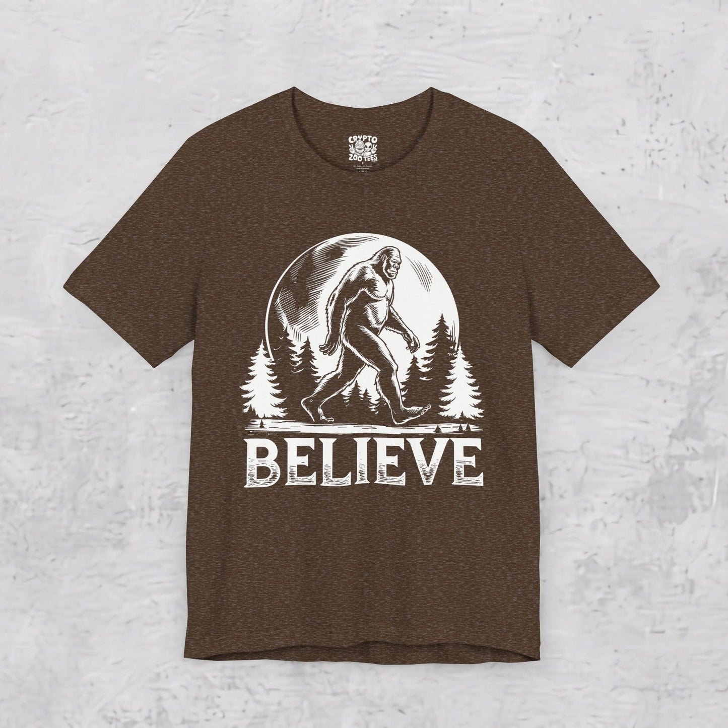 T-Shirt - Believe Bigfoot | Unisex T-shirt | Bigfoot | Retro & Vintage from Crypto Zoo Tees