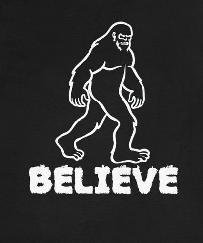 T-Shirt - Believe In Bigfoot Sasquatch T-shirt | Cryptid Advocacy Design | Seeker's Statement Apparel from Crypto Zoo Tees