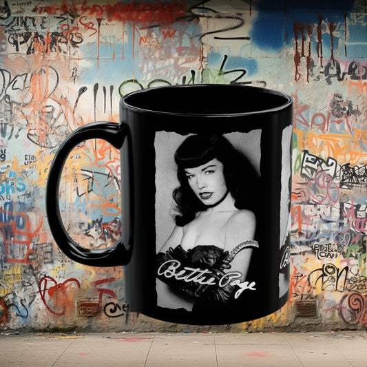Mug - Bettie Page | 11oz Coffee Mug | Cup from Crypto Zoo Tees