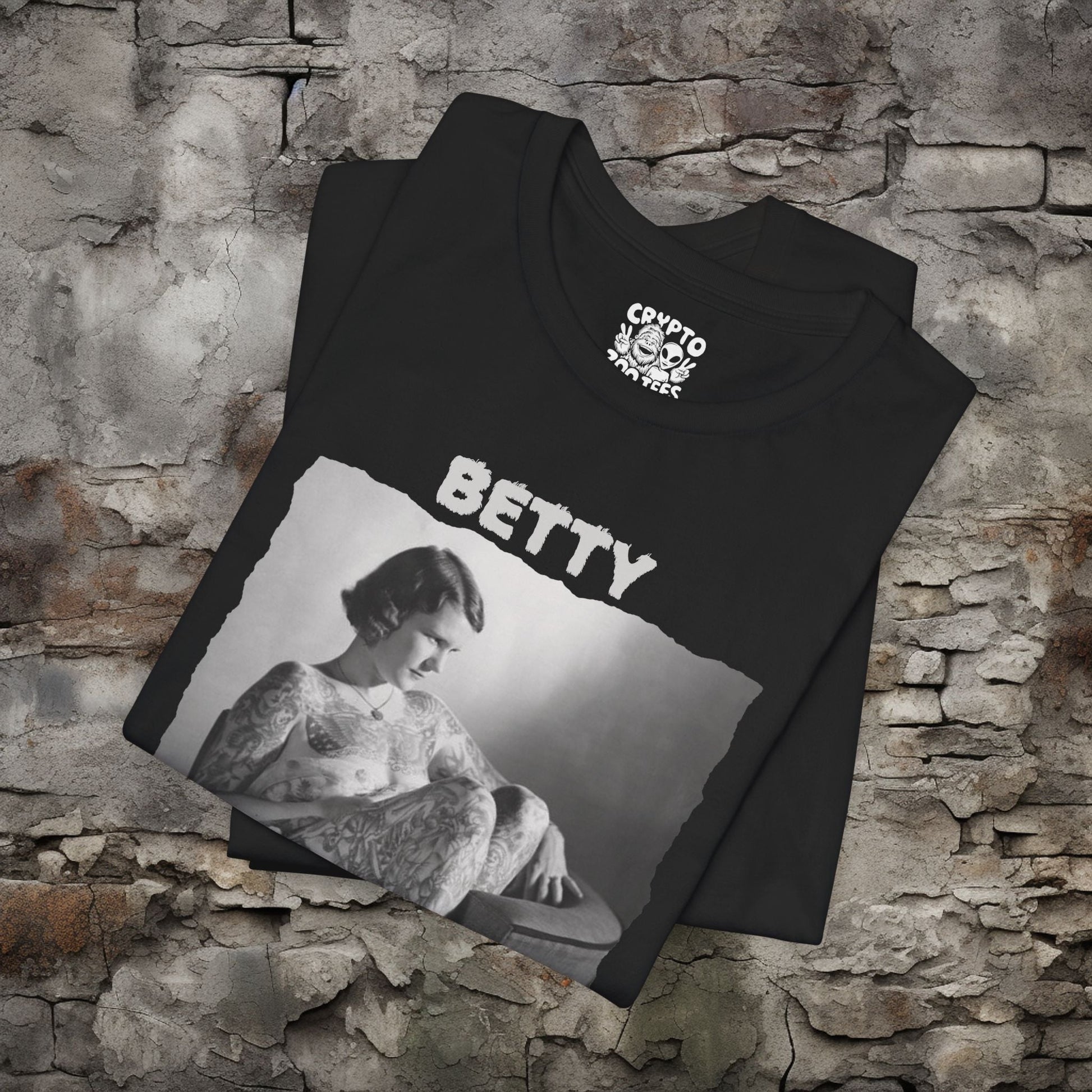 T-Shirt - Betty Broadbent Tee - Vintage Tattoo Icon T-Shirt, Retro Graphic Tee, Unisex Tattoo Lover Shirt, Unique Gift for Ink and History Fans from Crypto Zoo Tees