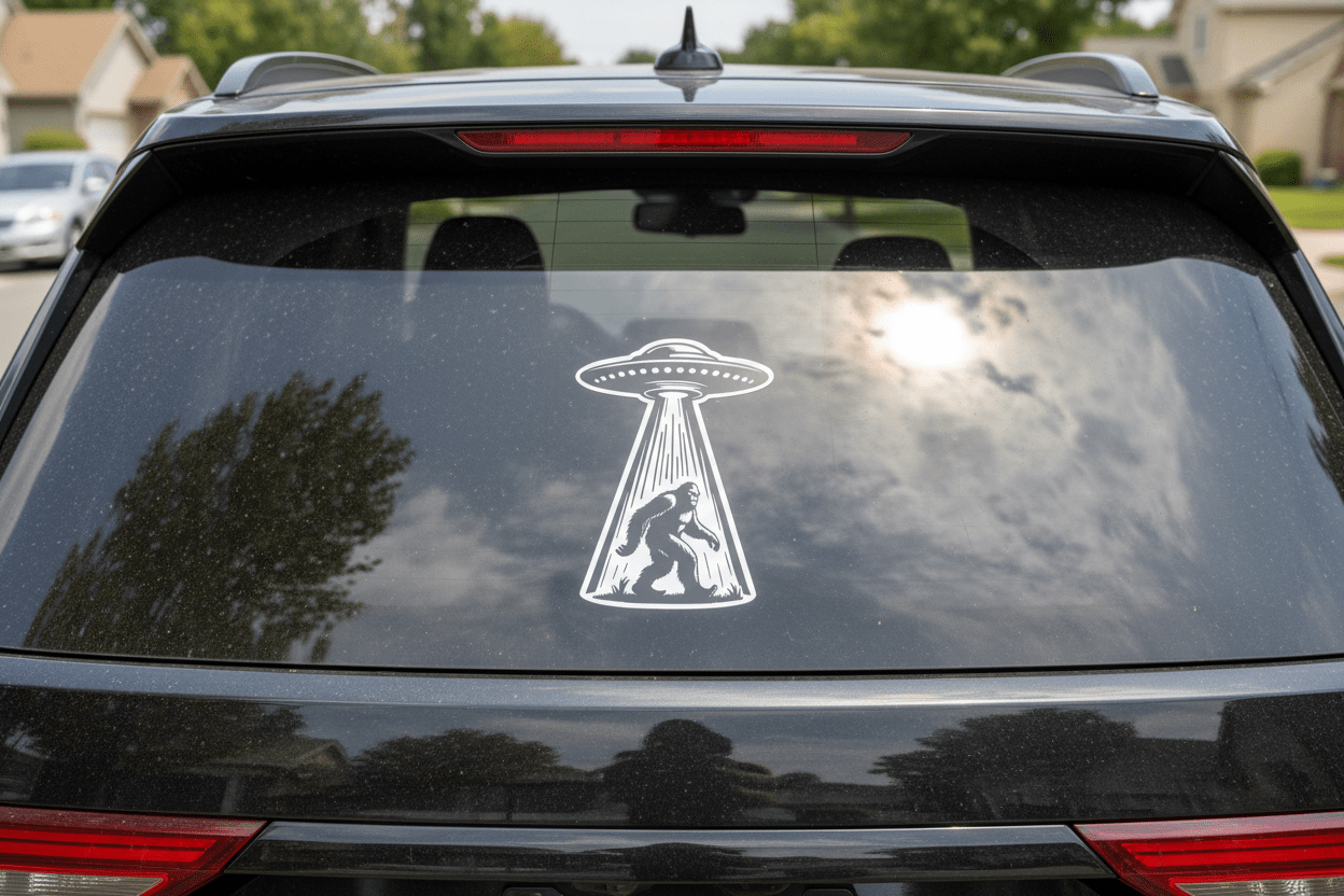  - Bigfoot Abduction Sticker | Cryptids, Alien & UFO | Vinyl Decal from Crypto Zoo Tees