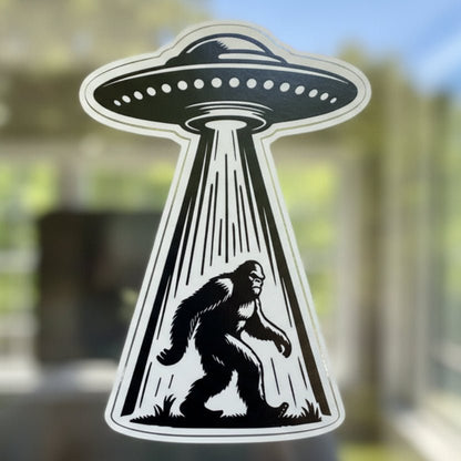  - Bigfoot Abduction Sticker | Cryptids, Alien & UFO | Vinyl Decal from Crypto Zoo Tees