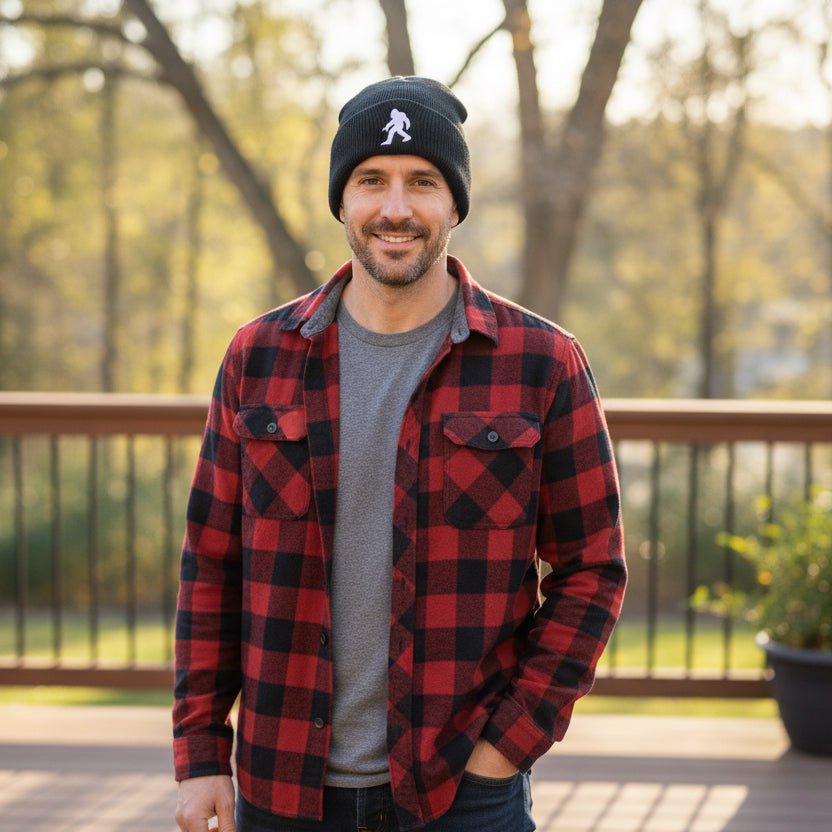 Hats - Bigfoot Beanie | Cryptids, Outdoors | Embroidered Sasquatch Hat from Crypto Zoo Tees